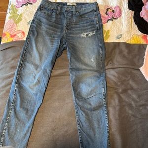 Madewell straight leg distressed jeans, size 29